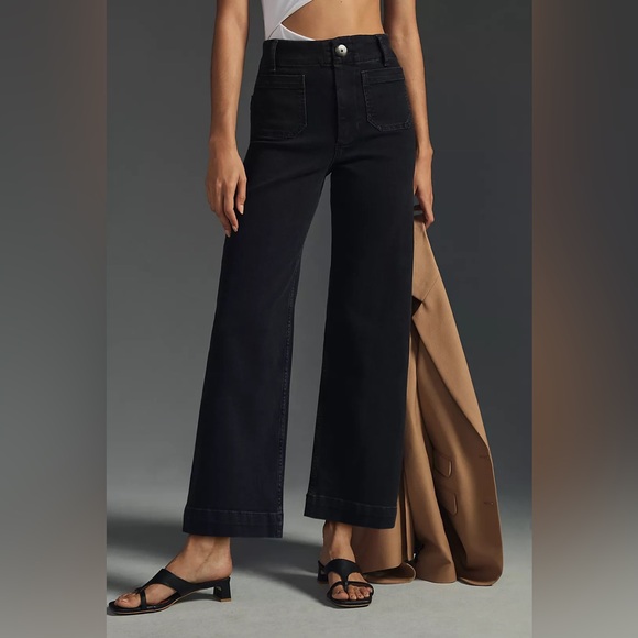 Anthropologie Denim - Anthropologie The Skipper Wide Leg Black Pants size 27